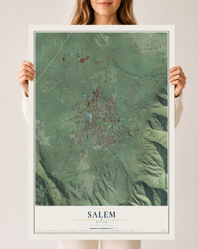 Map of Salem, Utah, 24 x 36 inch unframed archival matte print