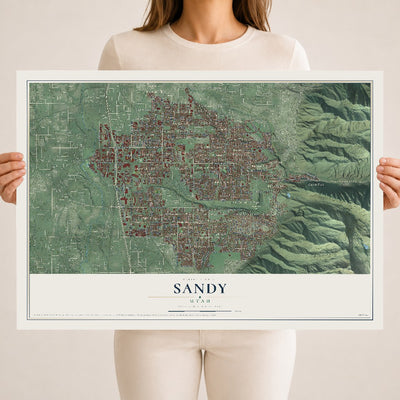 Map of Sandy, Utah, 18 x 24 inch unframed archival matte print