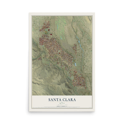 Map of Santa Clara, Utah, 12 x 18 inch unframed archival matte print
