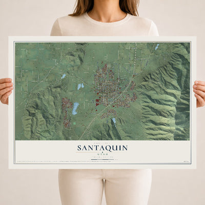Map of Santaquin, Utah, 18 x 24 inch unframed archival matte print