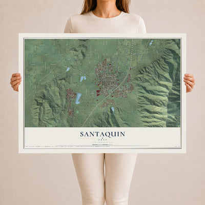 Map of Santaquin, Utah, 24 x 36 inch unframed archival matte print