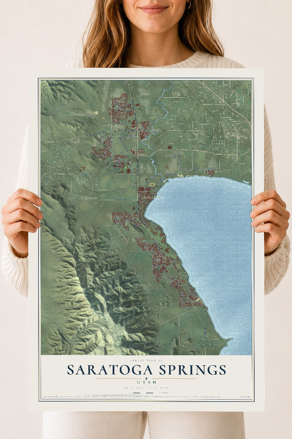 Map of Saratoga Springs, Utah, 18 x 24 inch unframed archival matte print