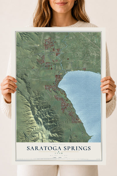 Map of Saratoga Springs, Utah, 18 x 24 inch unframed archival matte print