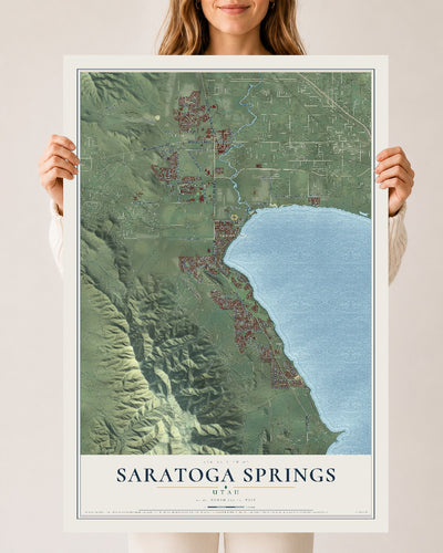 Map of Saratoga Springs, Utah, 24 x 36 inch unframed archival matte print