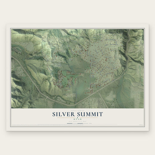 Silver Summit, Utah map print, the full design