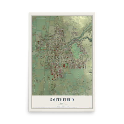 Map of Smithfield, Utah, 12 x 18 inch unframed archival matte print