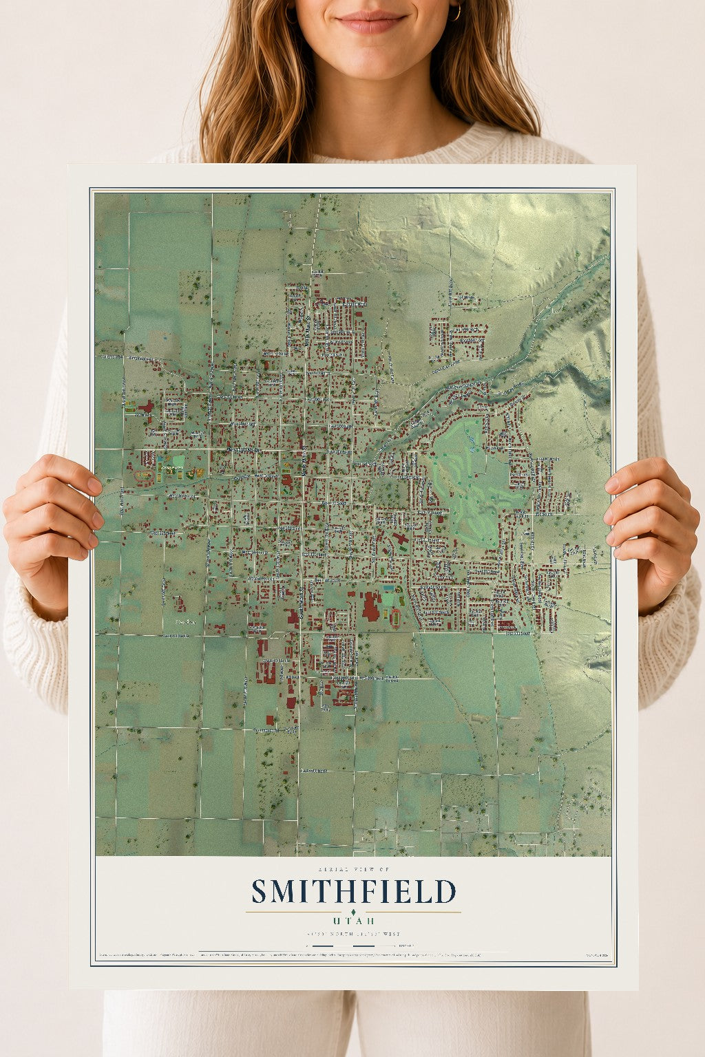 Map of Smithfield, Utah, 18 x 24 inch unframed archival matte print