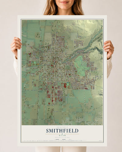 Map of Smithfield, Utah, 24 x 36 inch unframed archival matte print