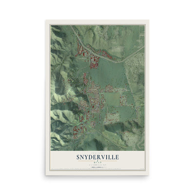 Map of Snyderville, Utah, 12 x 18 inch unframed archival matte print