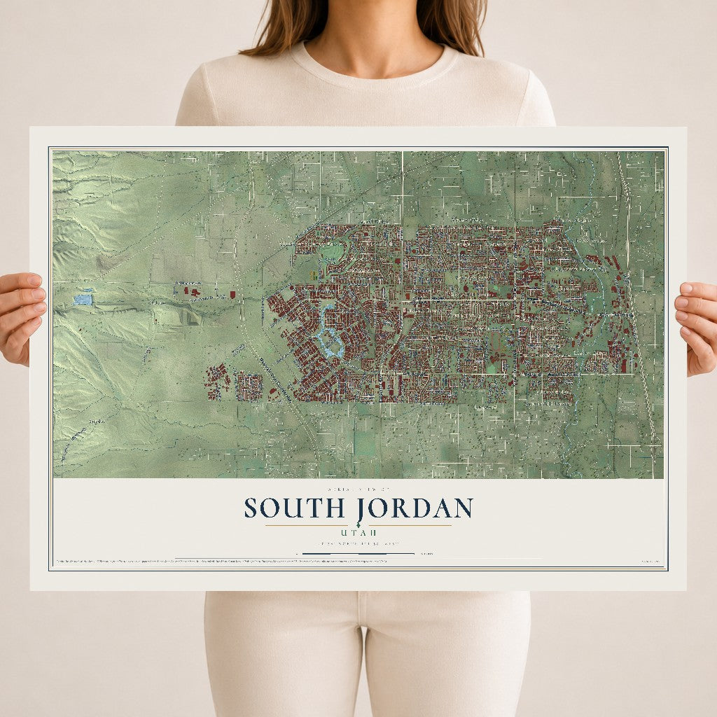 Map of South Jordan, Utah, 18 x 24 inch unframed archival matte print