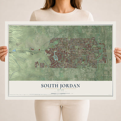 Map of South Jordan, Utah, 18 x 24 inch unframed archival matte print