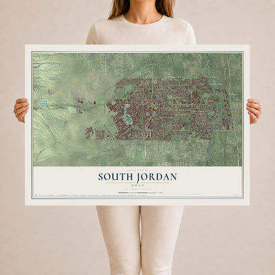 Map of South Jordan, Utah, 24 x 36 inch unframed archival matte print