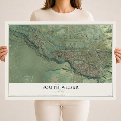 Map of South Weber, Utah, 18 x 24 inch unframed archival matte print