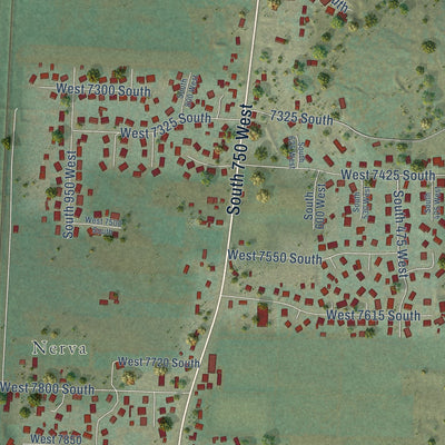 Close-up of the map of South Willard, Utah print showing street and building detail