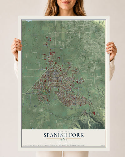 Map of Spanish Fork, Utah, 24 x 36 inch unframed archival matte print