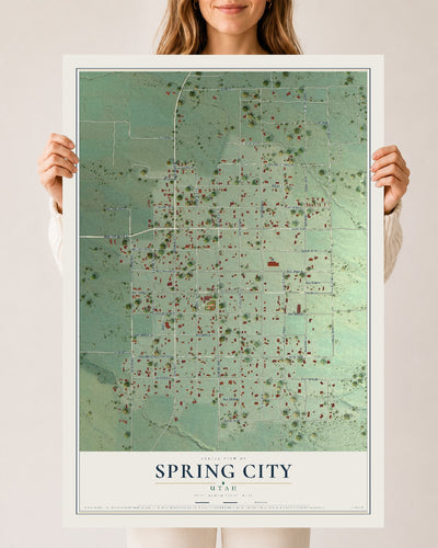 Map of Spring City, Utah, 24 x 36 inch unframed archival matte print