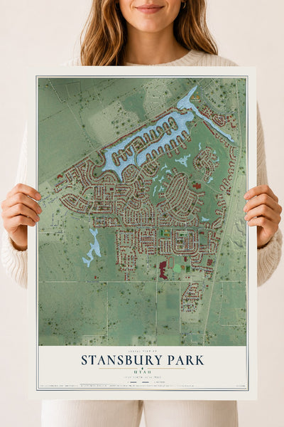 Map of Stansbury Park, Utah, 18 x 24 inch unframed archival matte print