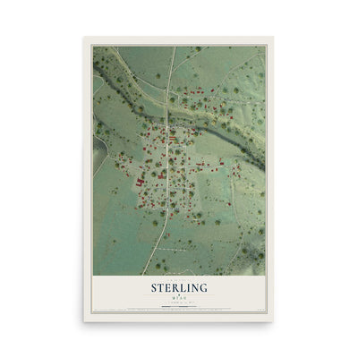 Map of Sterling, Utah, 12 x 18 inch unframed archival matte print