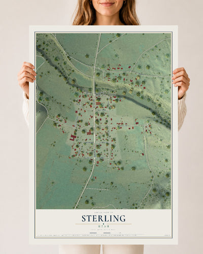Map of Sterling, Utah, 24 x 36 inch unframed archival matte print