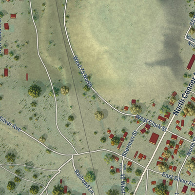 Second close-up of the map of Stockton, Utah print showing more streets and buildings