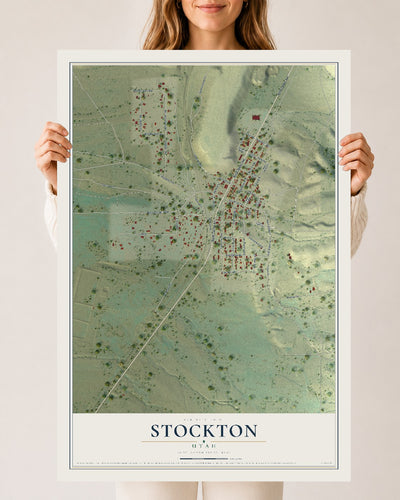 Map of Stockton, Utah, 24 x 36 inch unframed archival matte print