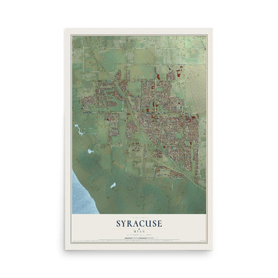 Map of Syracuse, Utah, 12 x 18 inch unframed archival matte print