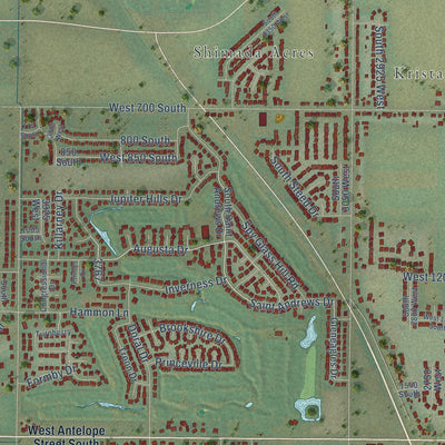 Second close-up of the map of Syracuse, Utah print showing more streets and buildings