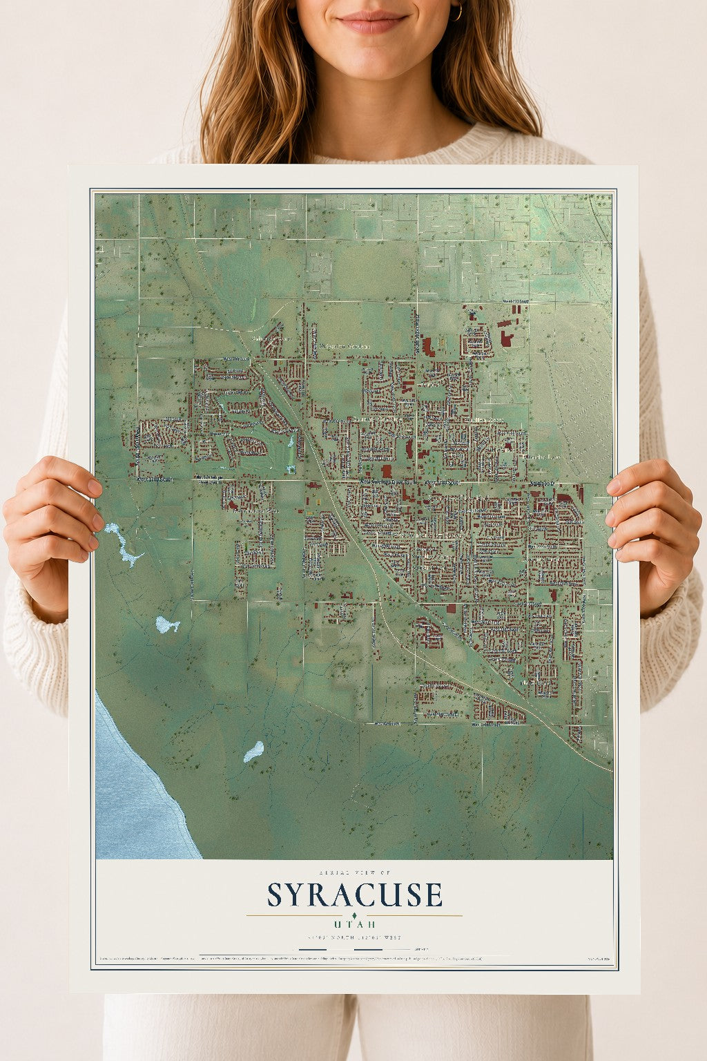 Map of Syracuse, Utah, 18 x 24 inch unframed archival matte print