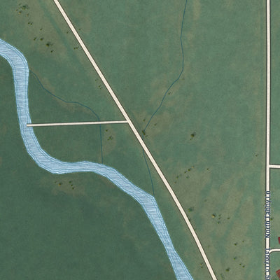 Second close-up of the map of Tabiona, Utah print showing more streets and buildings