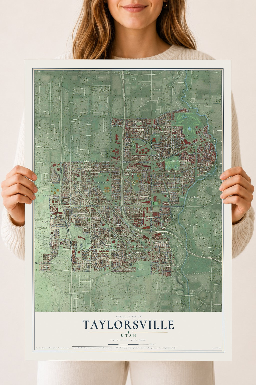 Map of Taylorsville, Utah, 18 x 24 inch unframed archival matte print