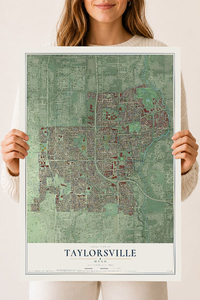 Map of Taylorsville, Utah, 18 x 24 inch unframed archival matte print