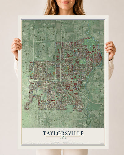 Map of Taylorsville, Utah, 24 x 36 inch unframed archival matte print