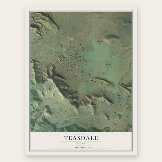 Teasdale, Utah map print, the full design