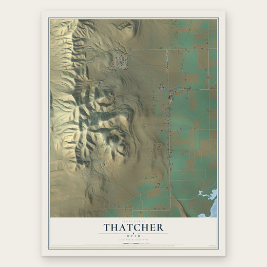 Thatcher, Utah map print, the full design