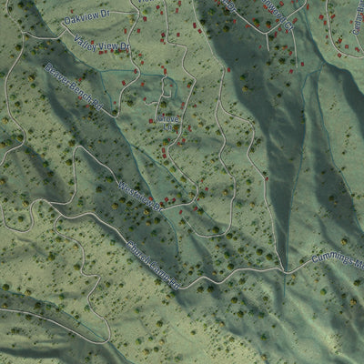 Close-up of the map of Timber Lakes, Utah print showing street and building detail