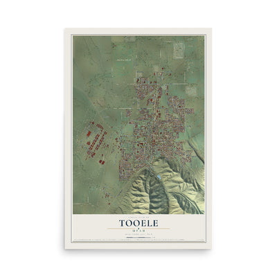 Map of Tooele, Utah, 12 x 18 inch unframed archival matte print