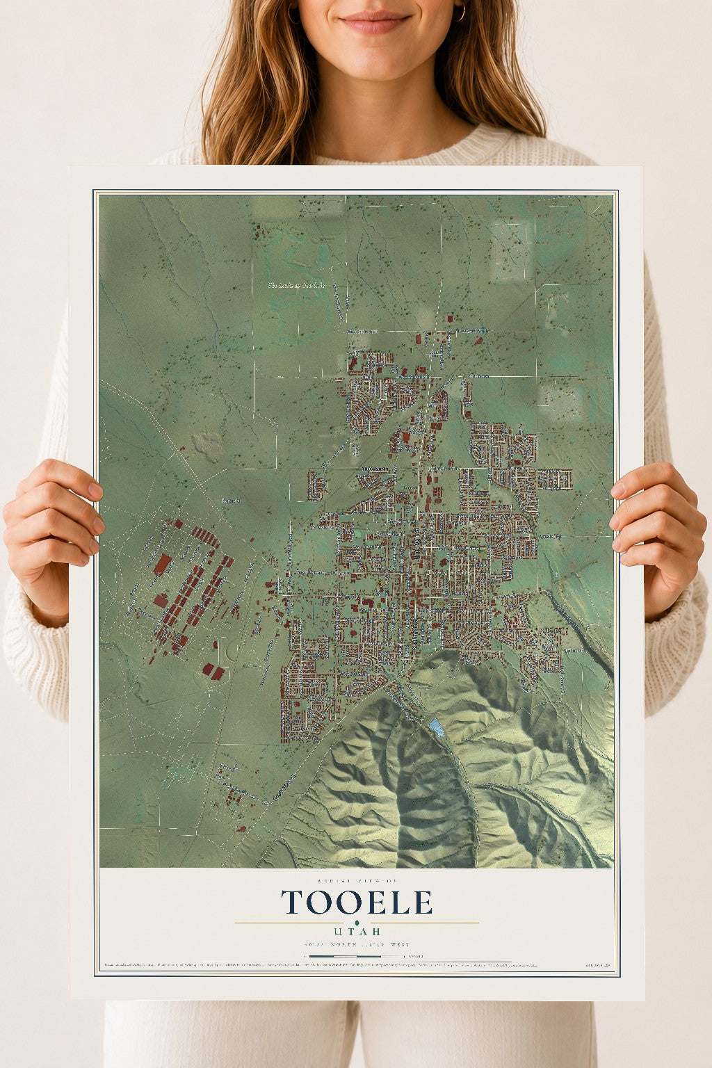 Map of Tooele, Utah, 18 x 24 inch unframed archival matte print