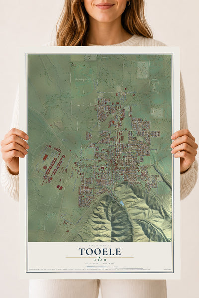 Map of Tooele, Utah, 18 x 24 inch unframed archival matte print