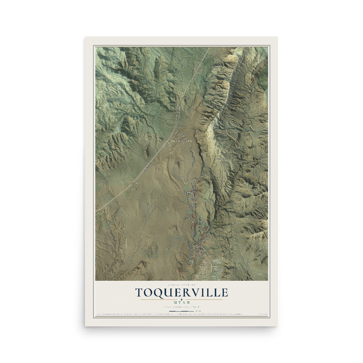 Map of Toquerville, Utah, 12 x 18 inch unframed archival matte print
