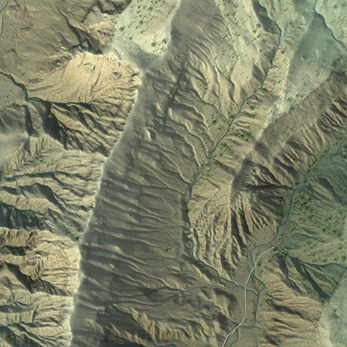 Close-up of the map of Toquerville, Utah print showing street and building detail