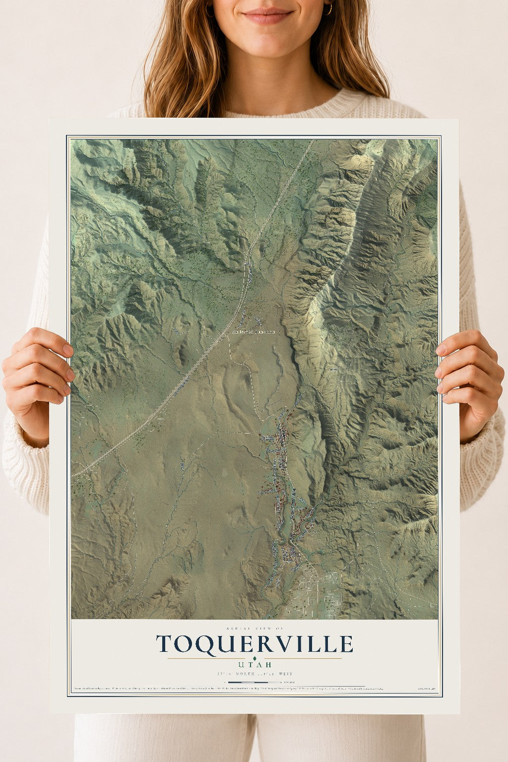 Map of Toquerville, Utah, 18 x 24 inch unframed archival matte print
