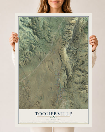 Map of Toquerville, Utah, 24 x 36 inch unframed archival matte print