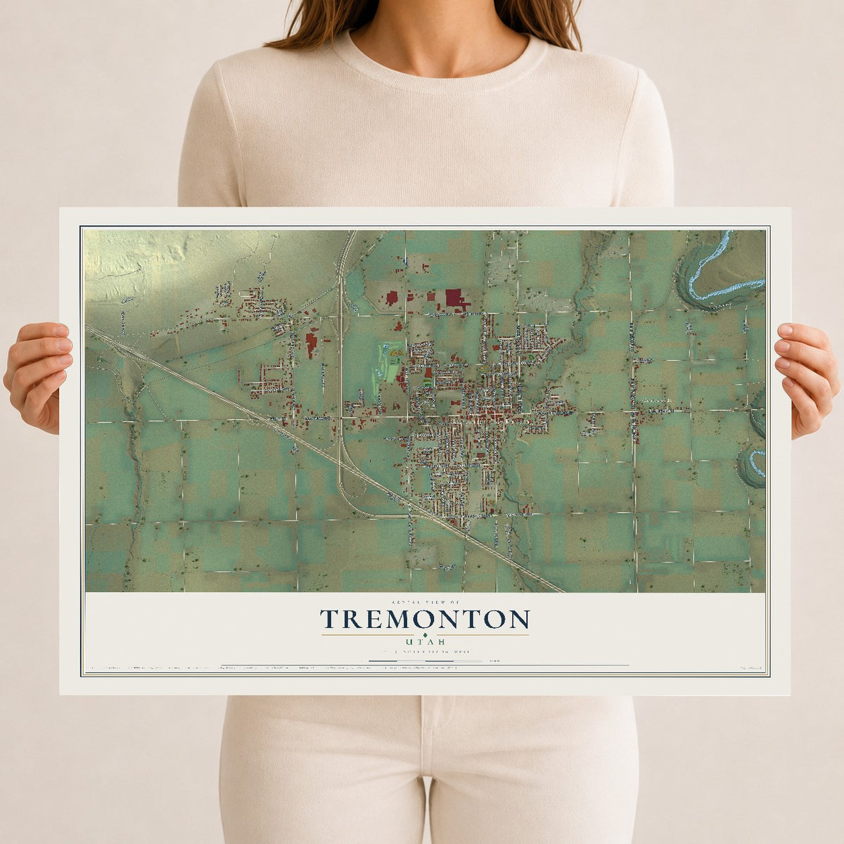 Map of Tremonton, Utah, 12 x 18 inch unframed archival matte print