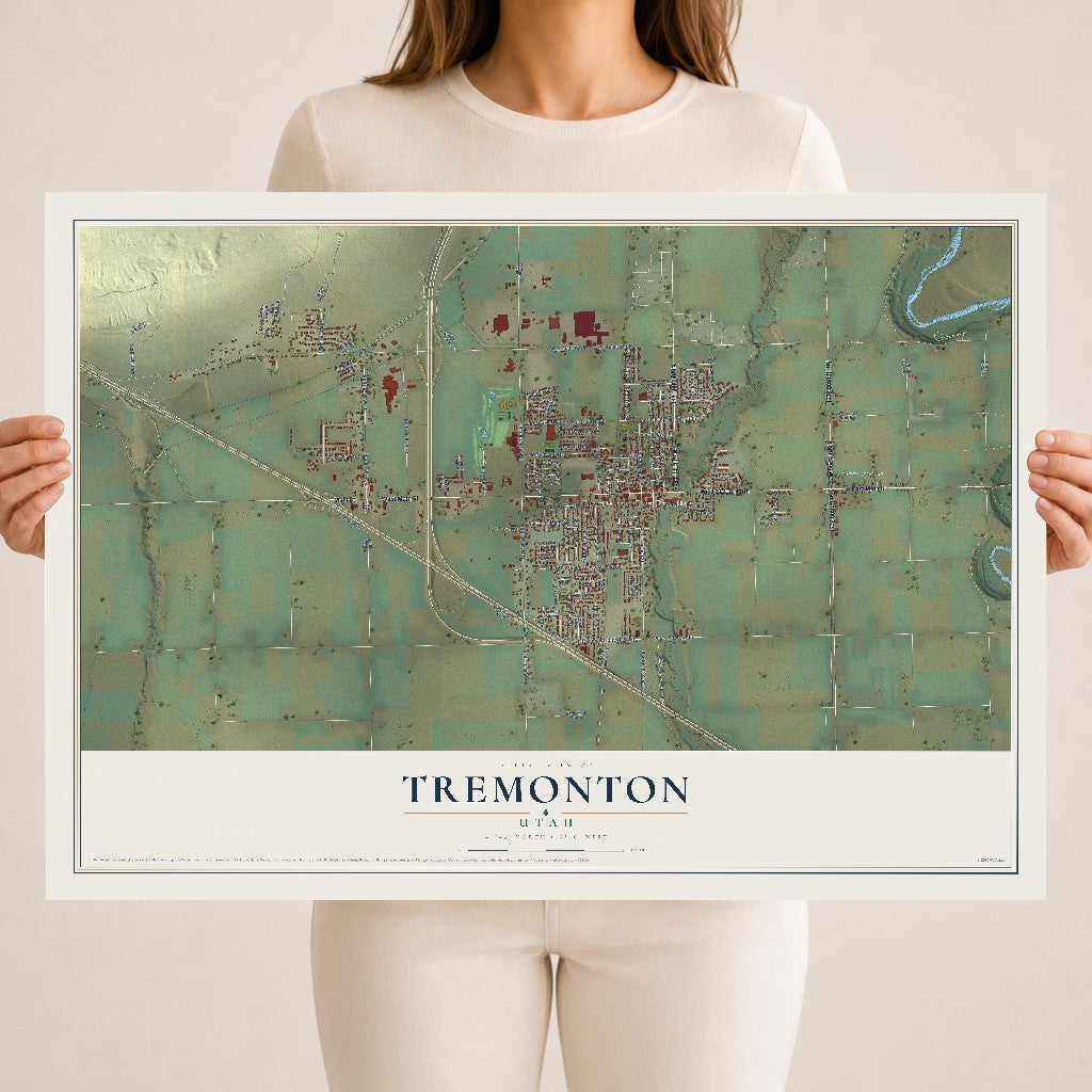 Map of Tremonton, Utah, 18 x 24 inch unframed archival matte print