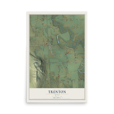 Map of Trenton, Utah, 12 x 18 inch unframed archival matte print