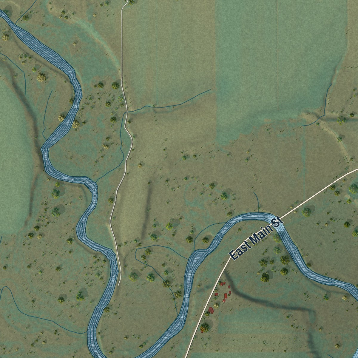 Second close-up of the map of Trenton, Utah print showing more streets and buildings