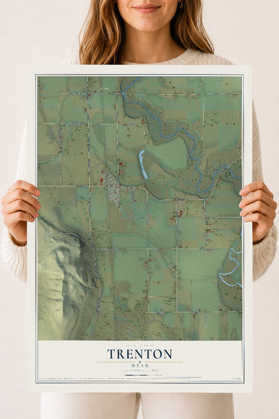 Map of Trenton, Utah, 18 x 24 inch unframed archival matte print