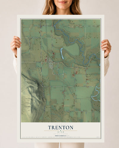Map of Trenton, Utah, 24 x 36 inch unframed archival matte print