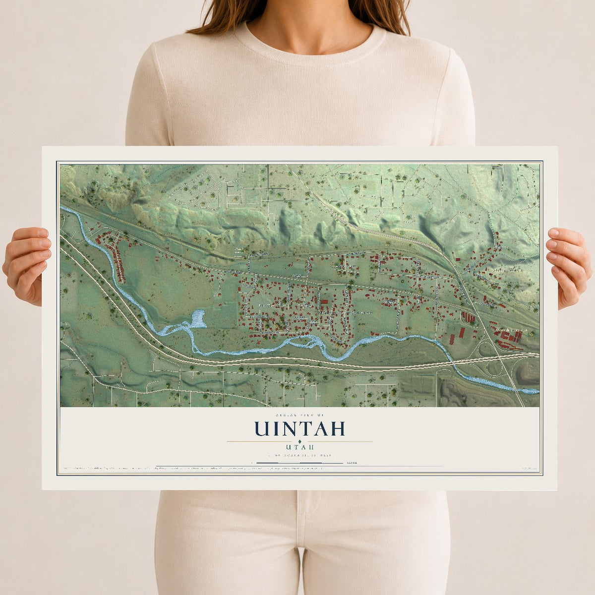 Map of Uintah, Utah, 12 x 18 inch unframed archival matte print