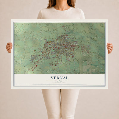 Map of Vernal, Utah, 24 x 36 inch unframed archival matte print